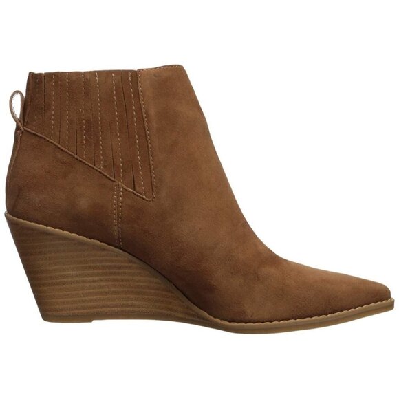 Calvin Klein Women's Tabby Ankle Boot, Russet Kid Suede 6.5 M US - Picture 2 of 8